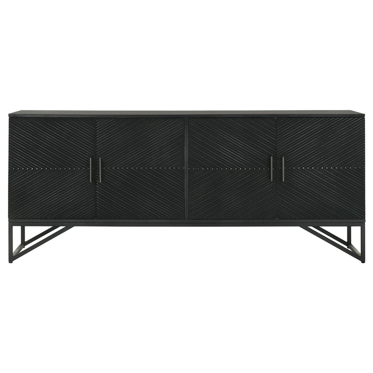 Riddell 4-door Accent Cabinet Black