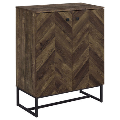 Carolyn 2-door Accent Cabinet Rustic Oak and Gunmetal (Brown)