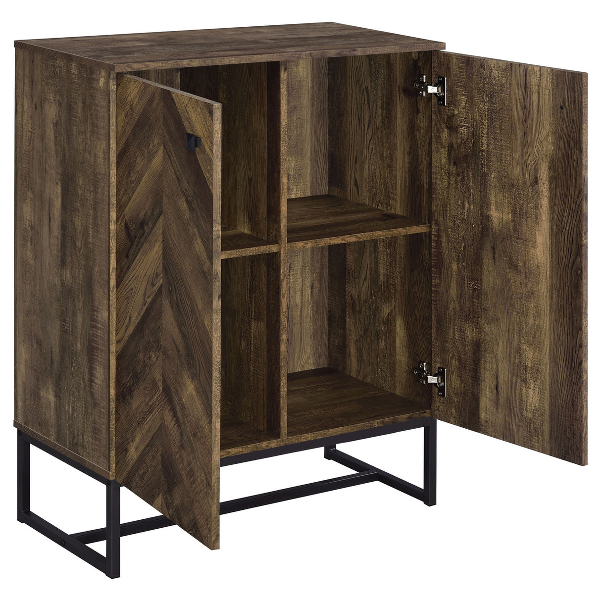 Carolyn 2-door Accent Cabinet Rustic Oak and Gunmetal (Brown)