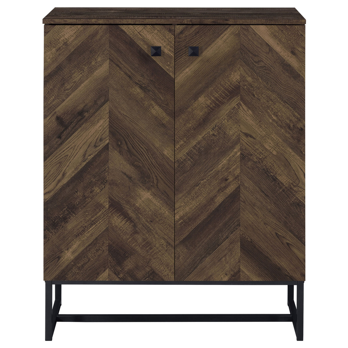 Carolyn 2-door Accent Cabinet Rustic Oak and Gunmetal (Brown)