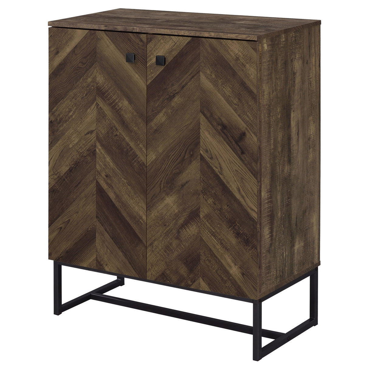 Carolyn 2-door Accent Cabinet Rustic Oak and Gunmetal (Brown)