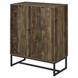 Carolyn 2-door Accent Cabinet Rustic Oak and Gunmetal (Brown)