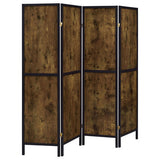 Deepika 4-panel Folding Screen Antique Nutmeg and Black