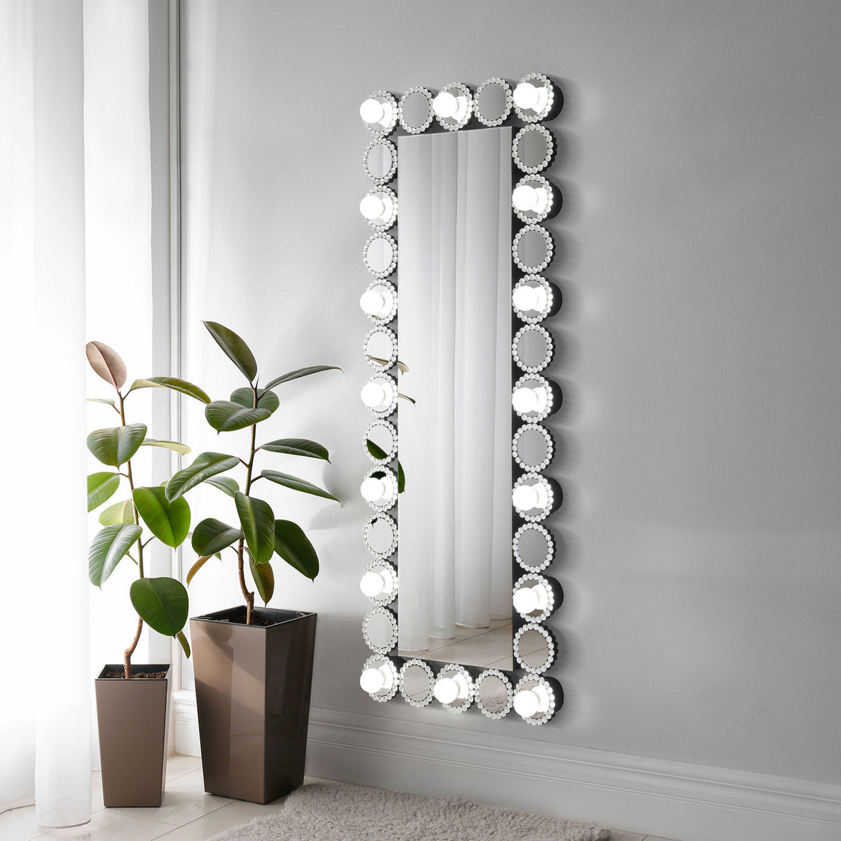 Aghes Rectangular Wall Mirror with LED Lighting Mirror