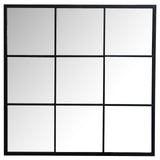 Quetzal Square Window Pane Wall Mirror Black