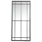 Annetta Rectangular Window Pane Wall Mirror Black