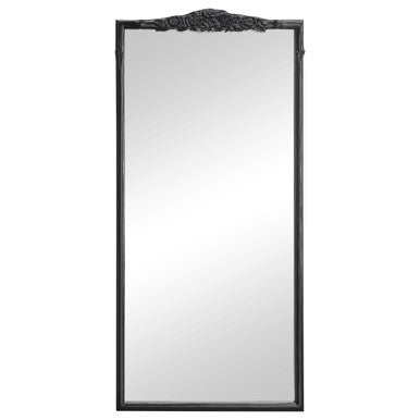 Sylvie French Provincial Rectangular Floor Mirror Black