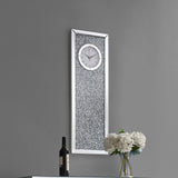 Minette Crystal Inlay Rectangle Clock Mirror