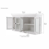 NovaSolo Halifax Display Buffet with 4 Glass Doors White B184