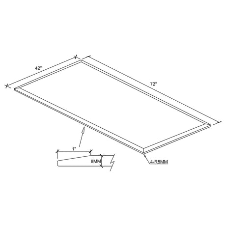 72x42" 8mm Rectangular Glass Table Top Clear