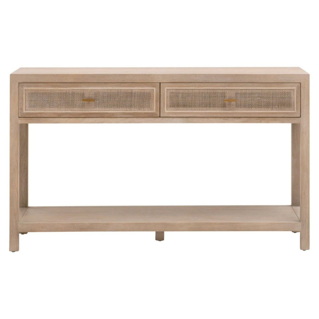 Essentials For Living Bella Antique Cane 2-Drawer Entry Console 8088.SGRY-OAK/CN