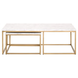 Essentials For Living Traditions Carrera Nesting Coffee Table 6100.BGLD/WHT