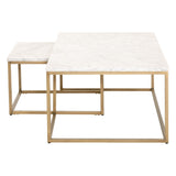 Essentials For Living Traditions Carrera Nesting Coffee Table 6100.BGLD/WHT