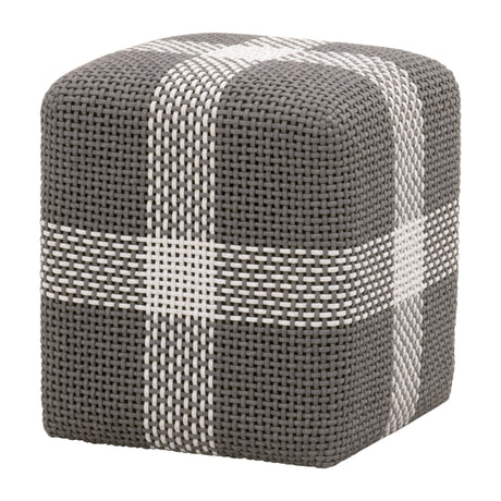 Essentials For Living Woven Cross Accent Cube 6880.DOV/WHT