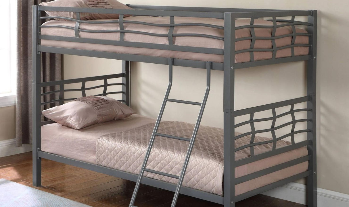 Coaster Crystal Two Twin Bunk Bed with Rustic Finish