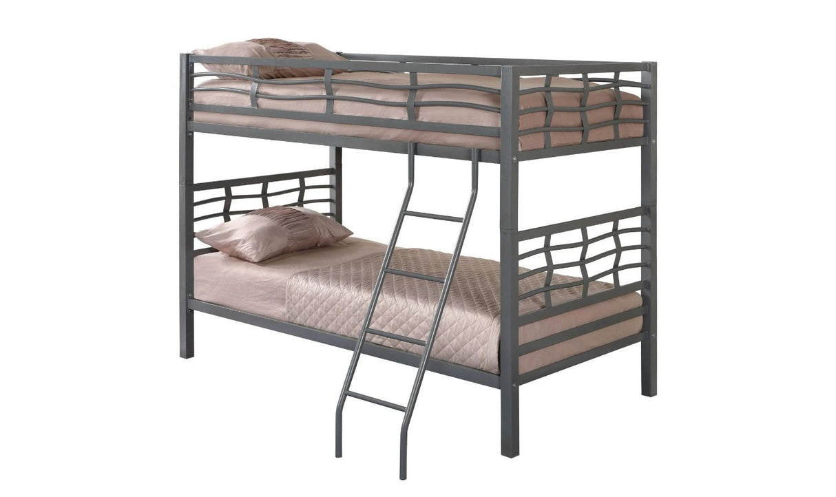 Coaster Crystal Two Twin Bunk Bed with Rustic Finish