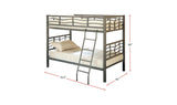 Coaster Crystal Two Twin Bunk Bed with Rustic Finish