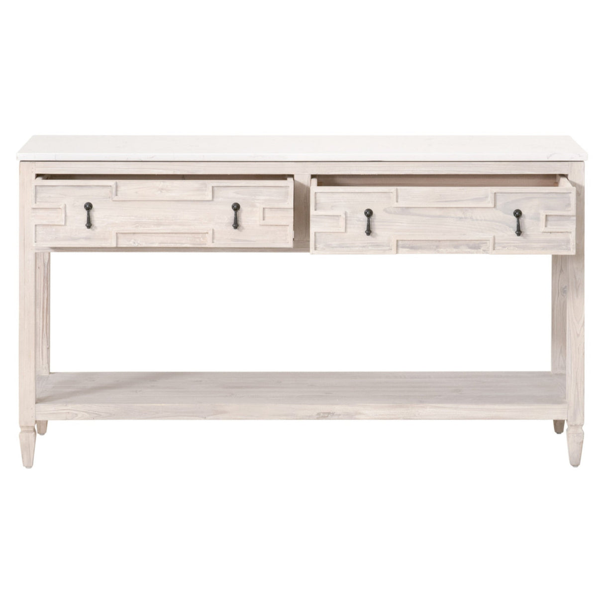 Essentials For Living Bella Antique Emerie 2-Drawer Entry Console 8016.WW-PNE/WHTQ