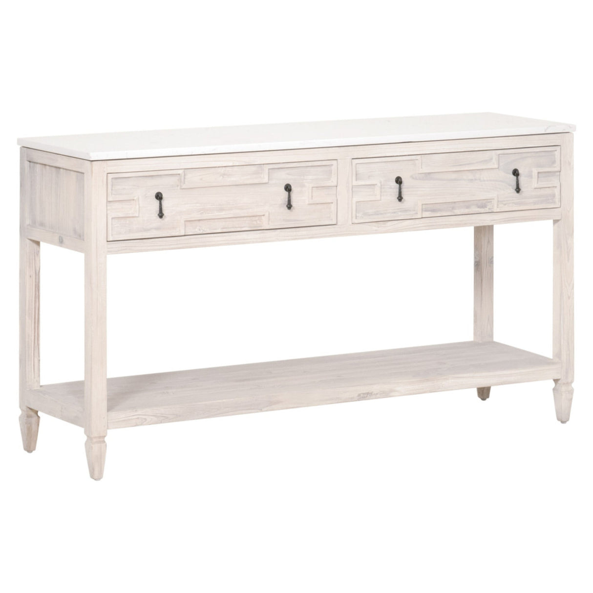 Essentials For Living Bella Antique Emerie 2-Drawer Entry Console 8016.WW-PNE/WHTQ