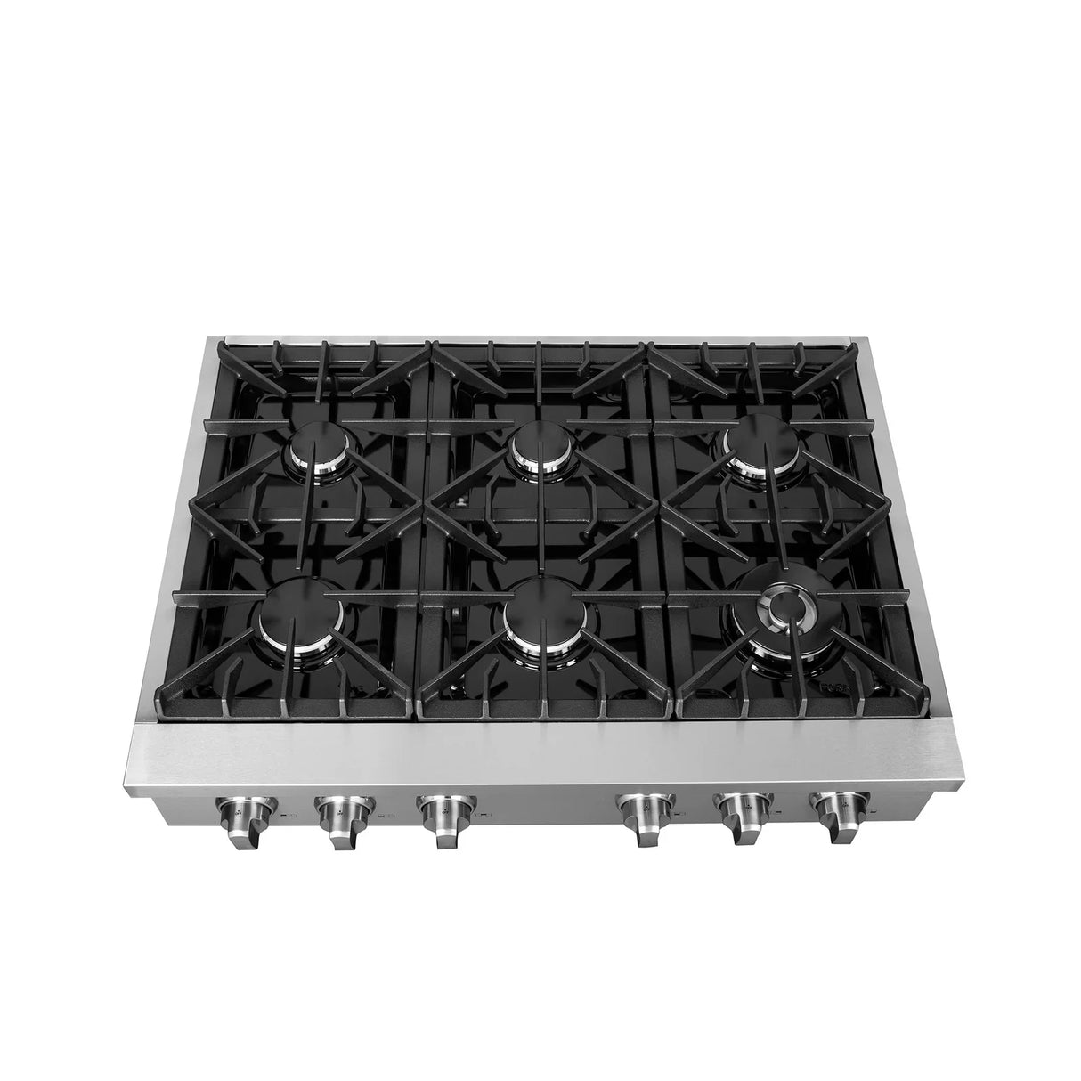 Forno Lseo 36-Inch Gas Range top, 6 Burners, Griddle in Stainless Steel - FCTGS5737-36