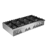 Forno Lseo 48-Inch Gas Range top, 8 Burners, Griddle in Stainless Steel - FCTGS5737-48