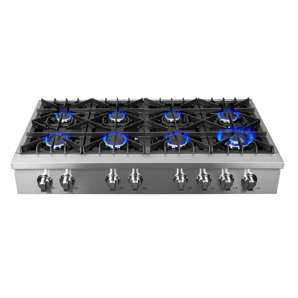 Forno Lseo 48-Inch Gas Range top, 8 Burners, Griddle in Stainless Steel - FCTGS5737-48