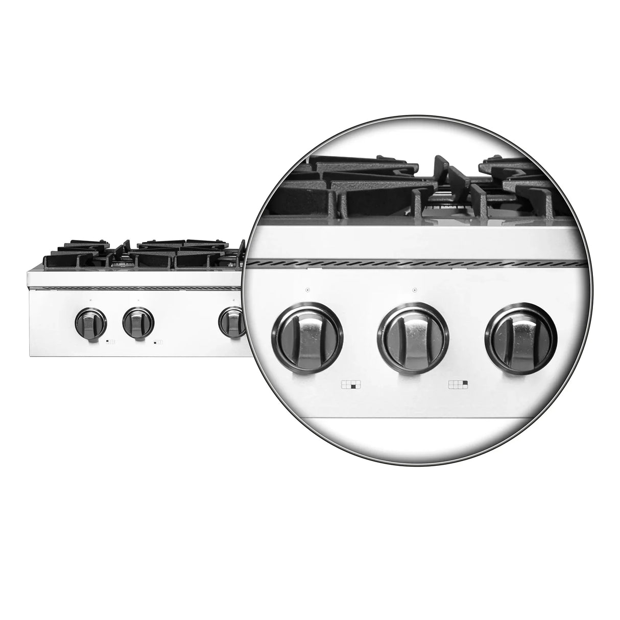 Forno Lseo 48-Inch Gas Range top, 8 Burners, Griddle in Stainless Steel - FCTGS5737-48