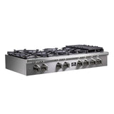 Forno Spezia 48-Inch Cooktop, 8 Burners. Wok Ring and Grill/Griddle in Stainless Steel - FCTGS5751-48