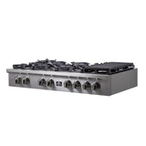 Forno Spezia 48-Inch Cooktop, 8 Burners. Wok Ring and Grill/Griddle in Stainless Steel - FCTGS5751-48