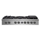 Forno Spezia 48-Inch Cooktop, 8 Burners. Wok Ring and Grill/Griddle in Stainless Steel - FCTGS5751-48