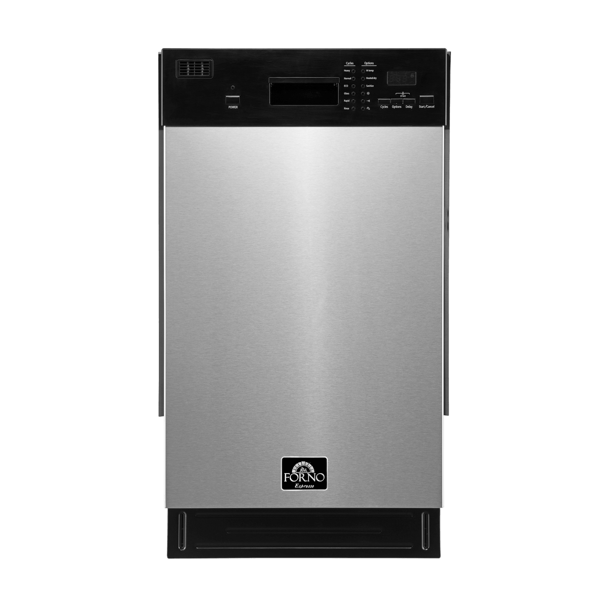 FORNO Polo 18-Inch Built-In White Dishwasher - Compact Efficiency with Advanced Features - FDWBI8041-18