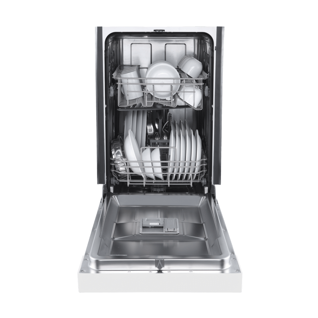 FORNO Polo 18-Inch Built-In White Dishwasher - Compact Efficiency with Advanced Features - FDWBI8041-18