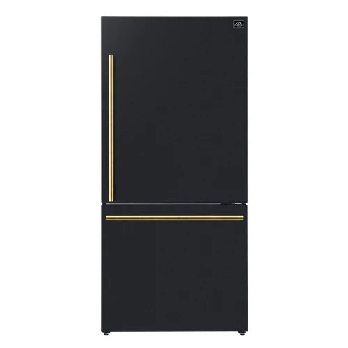 Forno Milano Espresso 31-Inch 17.2 cu. ft. Bottom Freezer Right Swing Door Refrigerator in Black (FFFFD1785-31BLK)