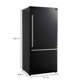 Forno Milano Espresso 31-Inch 17.2 cu. ft. Bottom Freezer Right Swing Door Refrigerator in Black (FFFFD1785-31BLK)