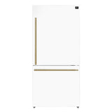 Forno Milano Espresso 31-Inch 17.2 cu. ft. Bottom Freezer Right Swing Door Refrigerator in White with Stainless Steel Handle (FFFFD1785-31WHT)