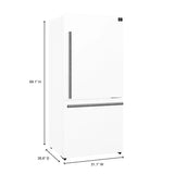 Forno Milano Espresso 31-Inch 17.2 cu. ft. Bottom Freezer Right Swing Door Refrigerator in White with Stainless Steel Handle (FFFFD1785-31WHT)