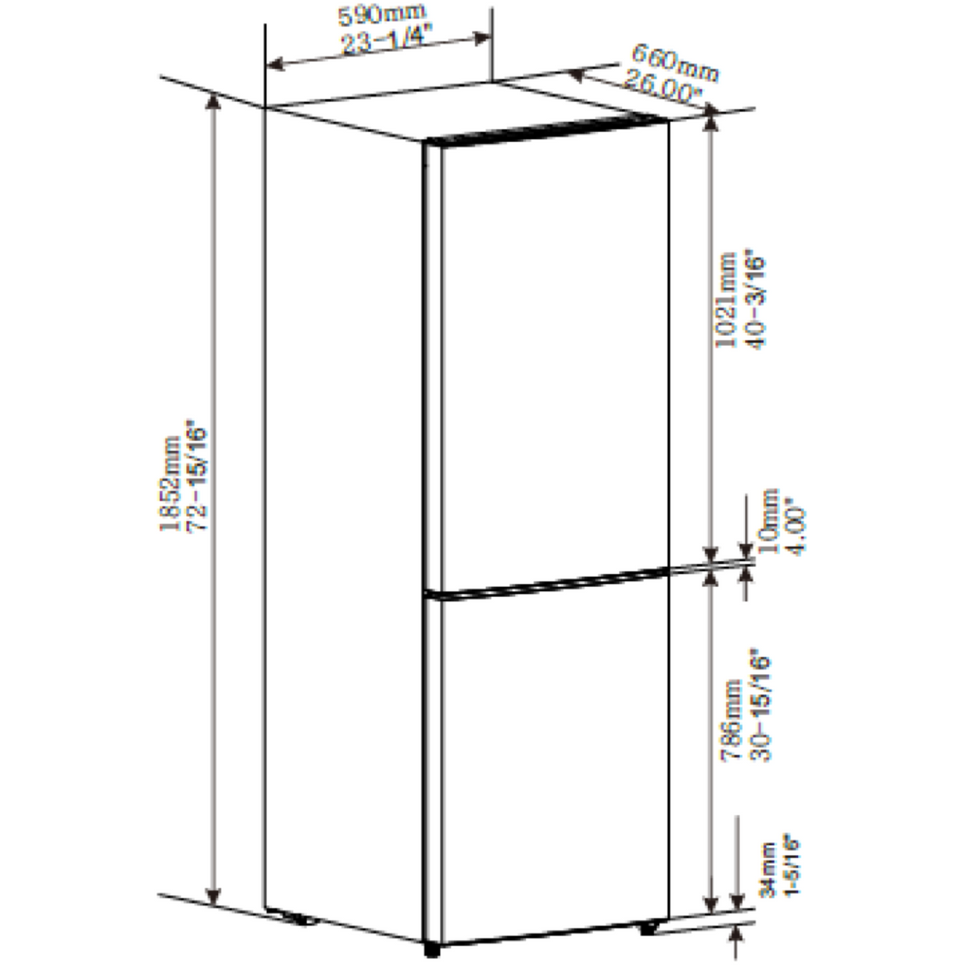 Forno 23" Refrigerator 11.1 cu.ft Bottom Freeze Stainless Steel  - FFFFD1948-24S