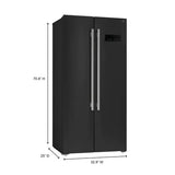 Forno Salerno Espresso 33-inch Side-by-Side 15.6 Cu.Ft. Refrigerator in Black with Brass Handle (FFRBI1805-33BLK)