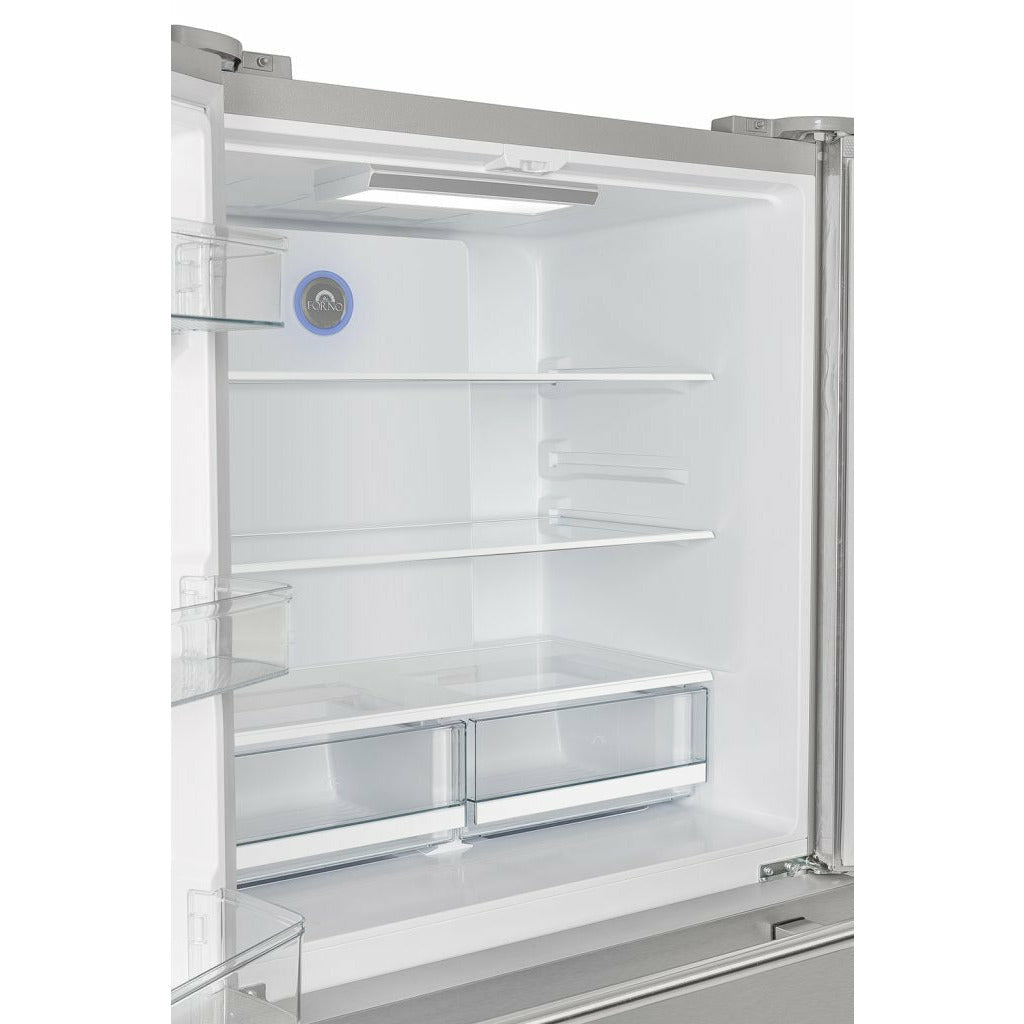 Forno 36 in. 19 cu.ft. French Door Refrigerator in Stainless Steel - FFRBI1820-36SB