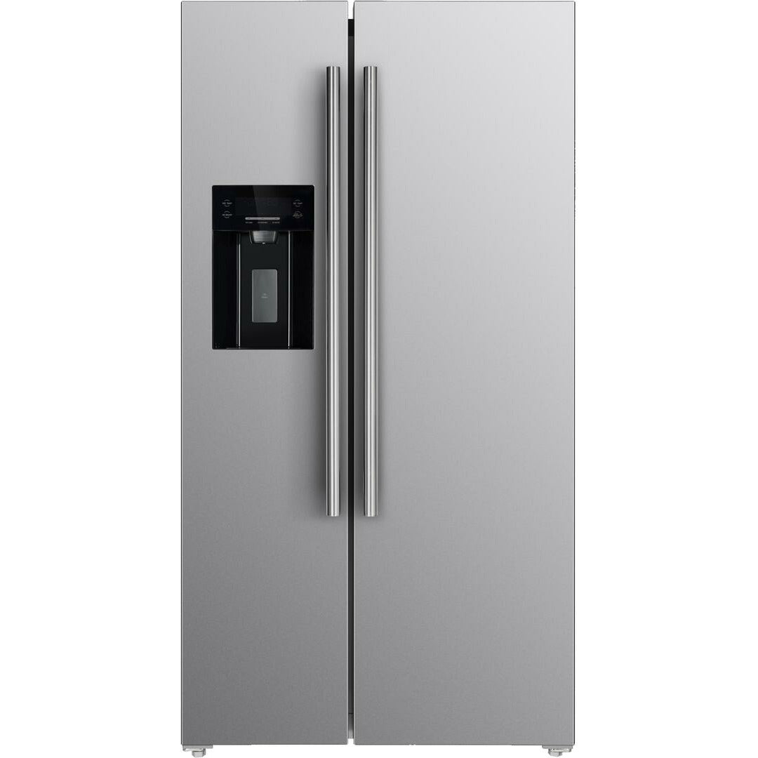 Forno 40 " Side by Side Refrigerator with 20.01 cu. ft. Capacity, 3 Glass Shelves, Crisper Drawer, Ice Maker and  External Water Dispenser - FFRBI1844-40SB