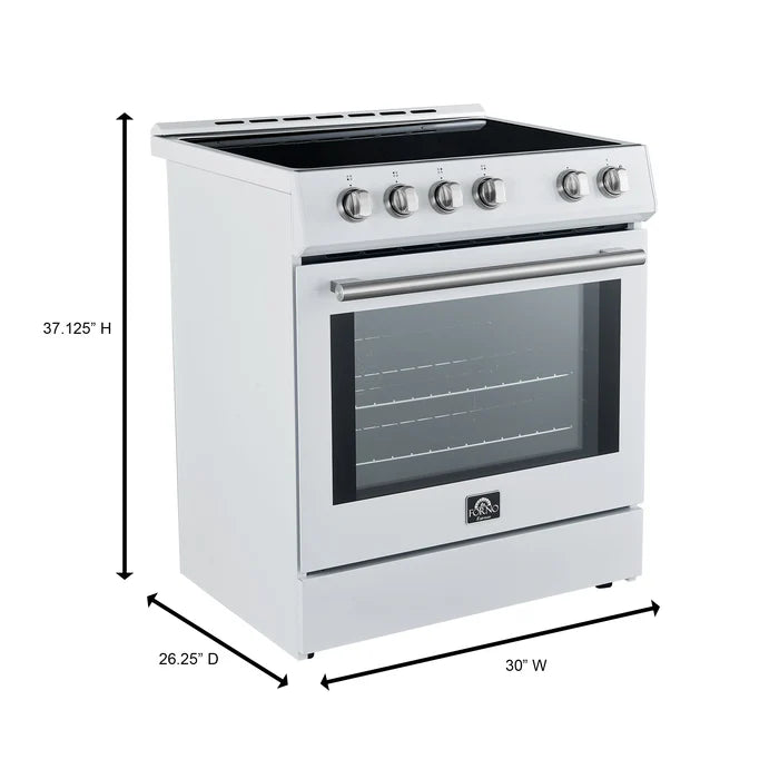 Forno Leonardo Espresso 30-Inch Slide-In White Induction Range - FFSIN0982-30WHT