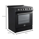 Forno Leonardo Espresso 30-Inch Slide-In Black Induction Range - FFSIN0982-30BLK