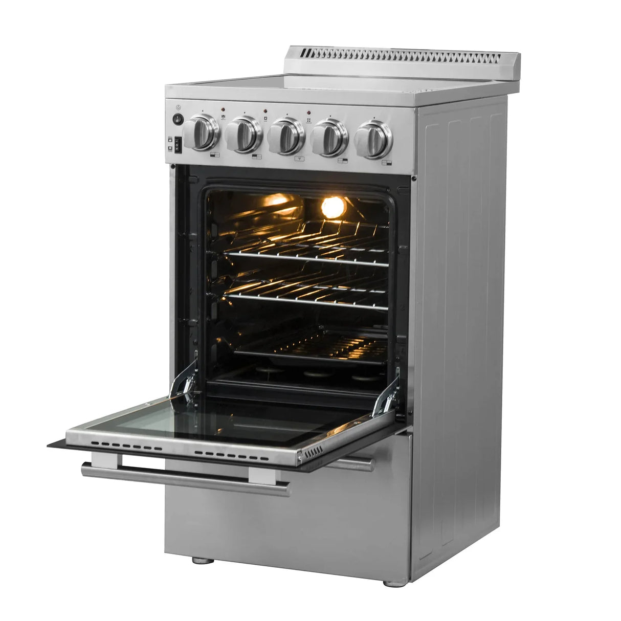 Forno 20" Pallerano Electric Range with 4 Burners in Stainless Steel - FFSEL6052-20