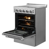 Forno 24" Loiano Electric Range with 4 Burners in Stainless Steel - FFSEL6090-24