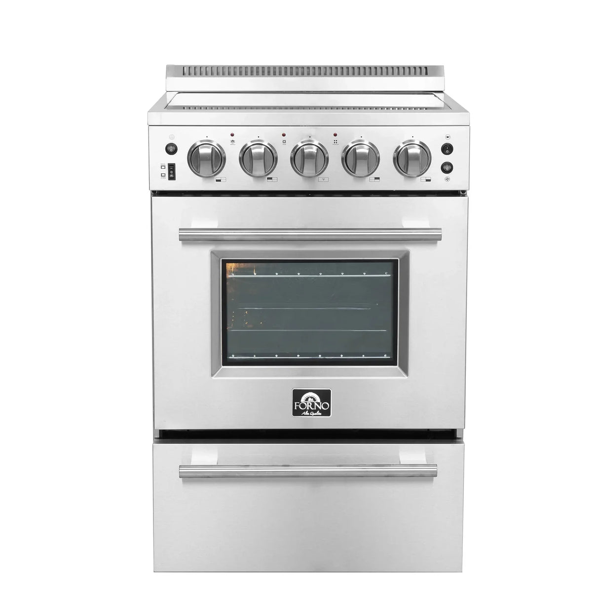 Forno 24" Loiano Electric Range with 4 Burners in Stainless Steel - FFSEL6090-24