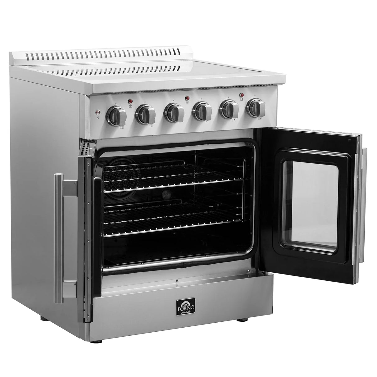 Forno Galiano 30" French Door Electric Range with Convection Oven in Stainless Steel - FFSEL6917-30