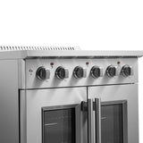 Forno Galiano 30" French Door Electric Range with Convection Oven in Stainless Steel - FFSEL6917-30