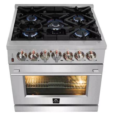 Forno Massimo 30-Inch Dual Fuel Range in Stainless Steel (FFSGS6125-30)