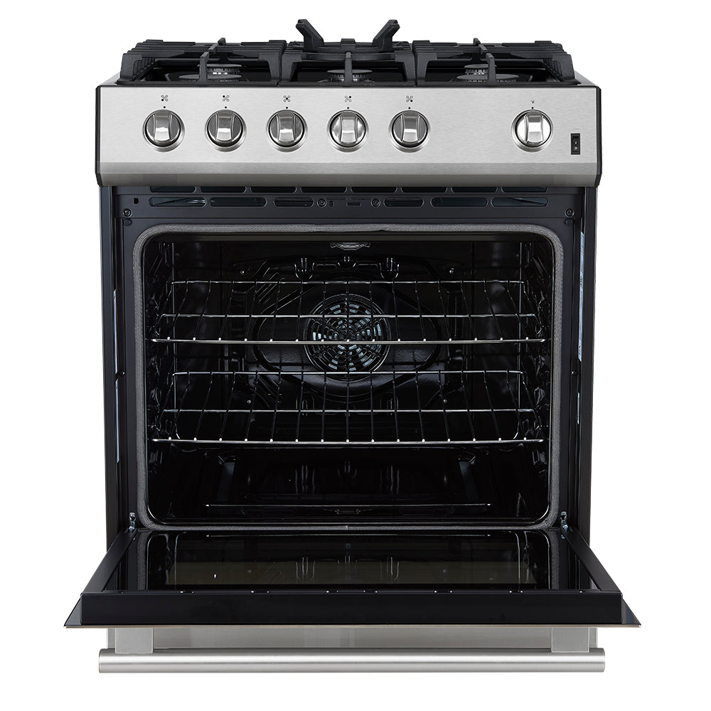 Forno Leonardo Espresso 30" Stainless Steel Gas Range, 5 Burners, 39 500 BTU, 5 cu.ft. Convection Oven - FFSGS1116-30S