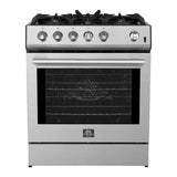 Forno Leonardo Espresso 30" Stainless Steel Gas Range, 5 Burners, 39 500 BTU, 5 cu.ft. Convection Oven - FFSGS1116-30S